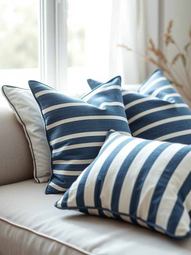 Use Striped Throw Pillows