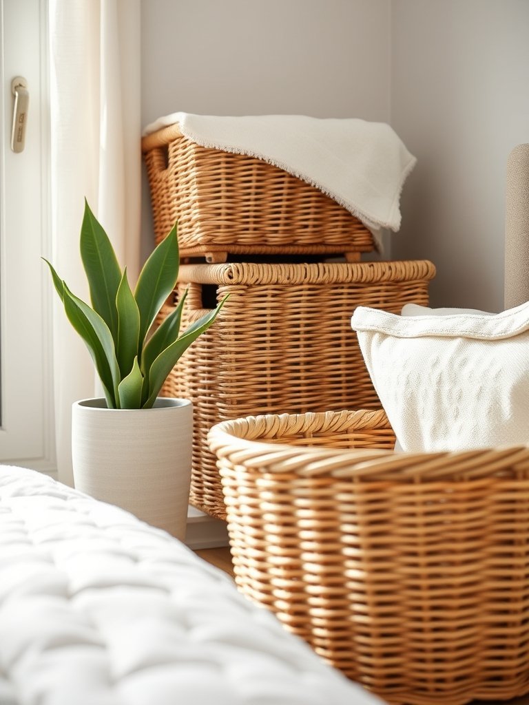 Use Wicker Storage Baskets