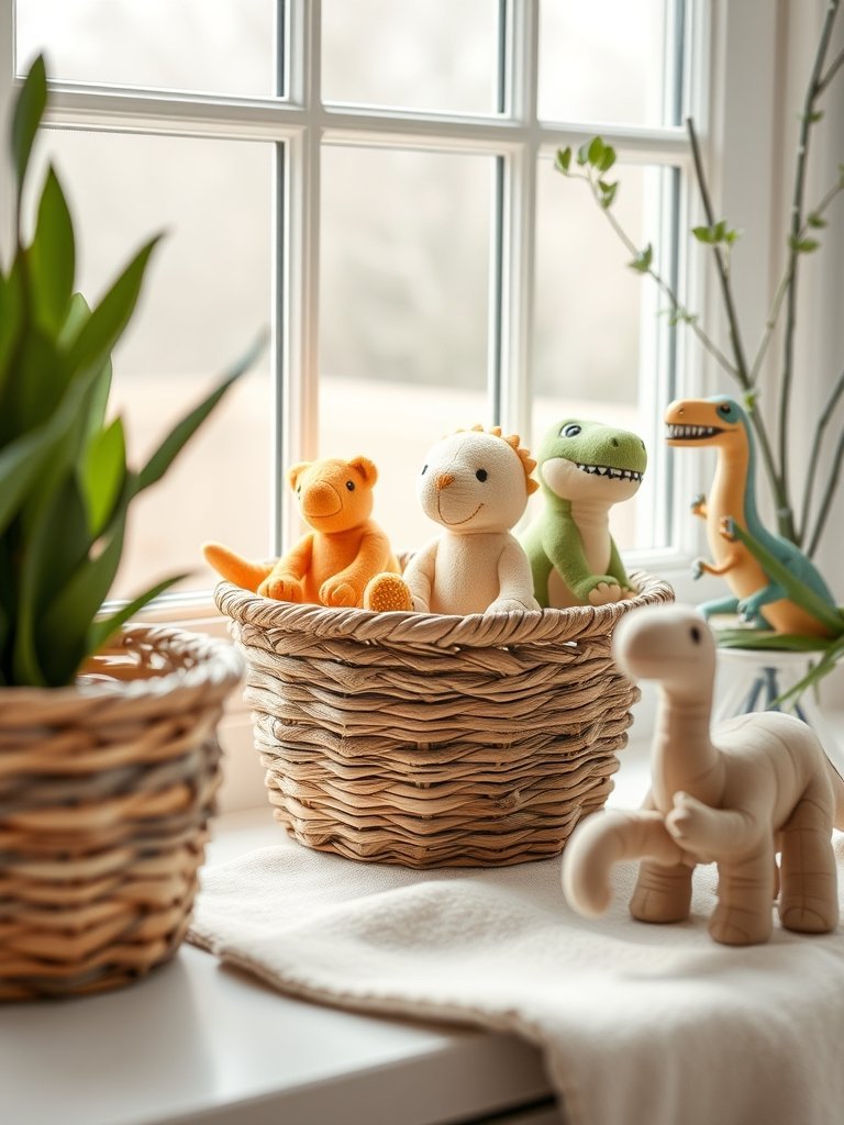 Use Woven Baskets For Stuffed Animals