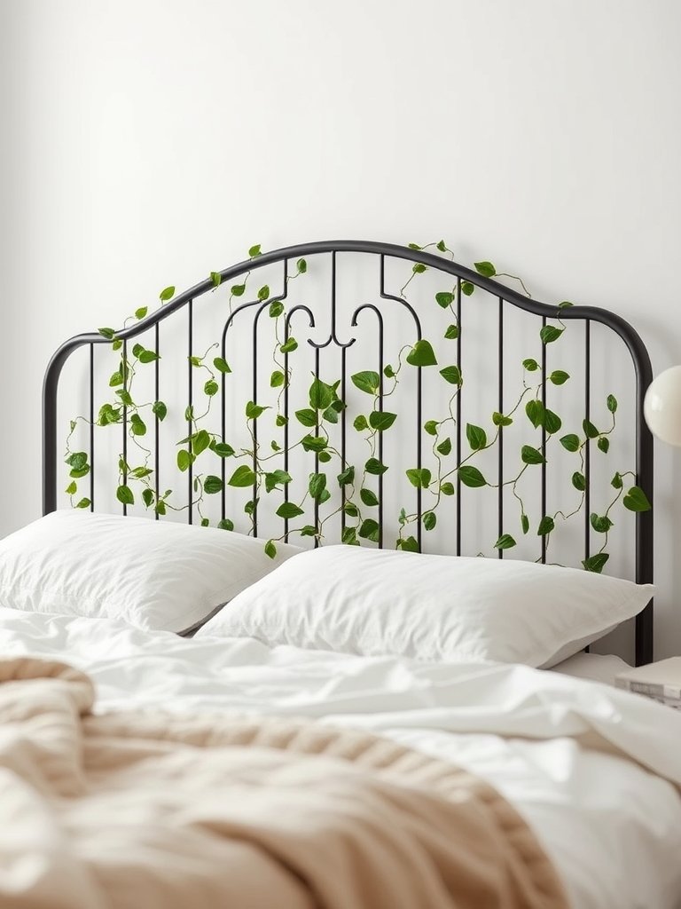 Weave Vines Through A Metal Headboard