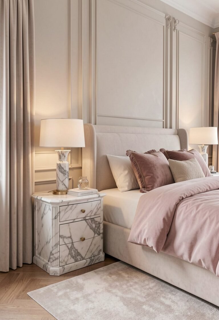 A Marble Top Bedside Table