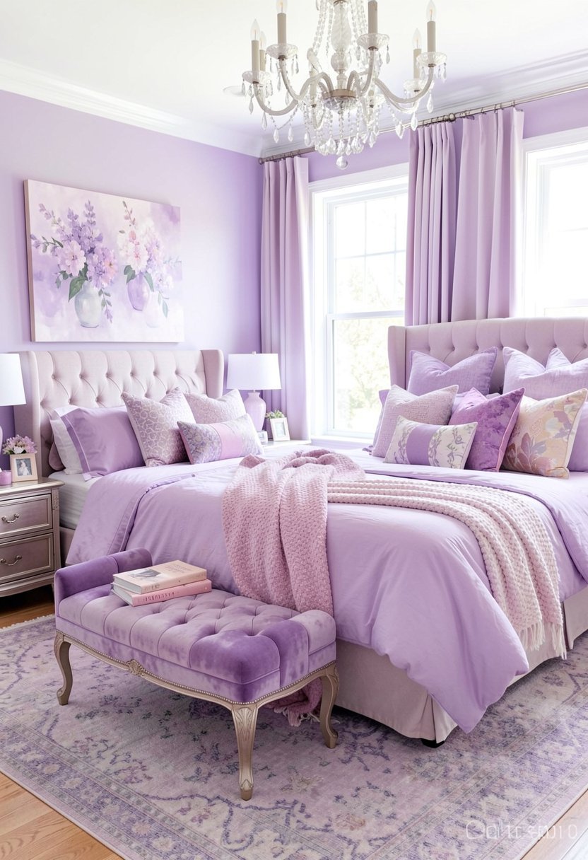 Add a Lilac Velvet Bench