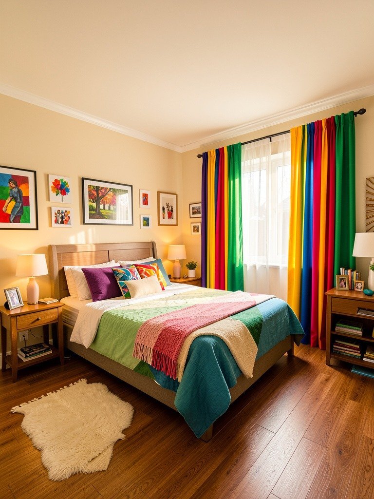 Add Colorful Curtains for Height