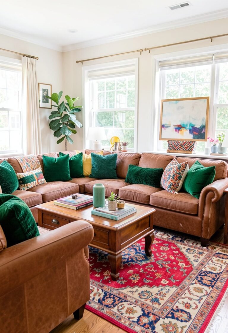 Add Emerald Green Pillows for Richness