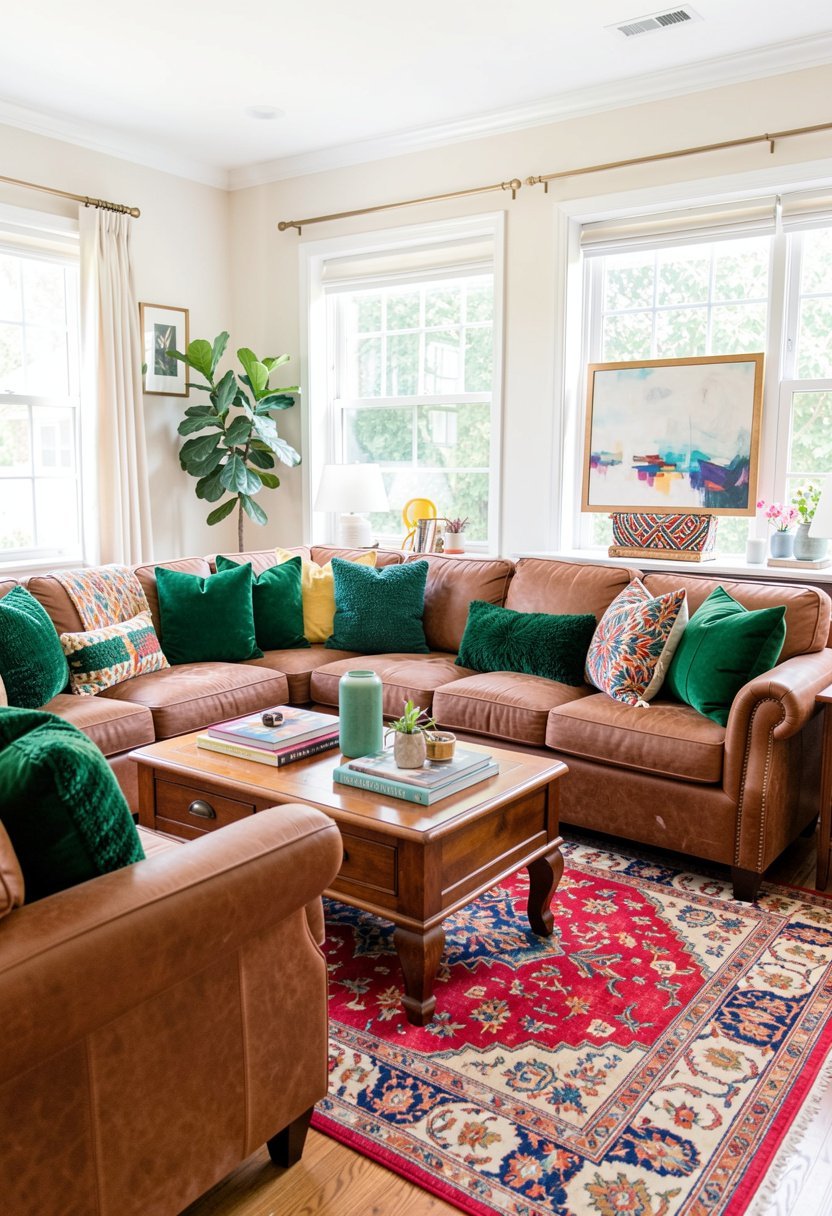 Add Emerald Green Pillows for Richness