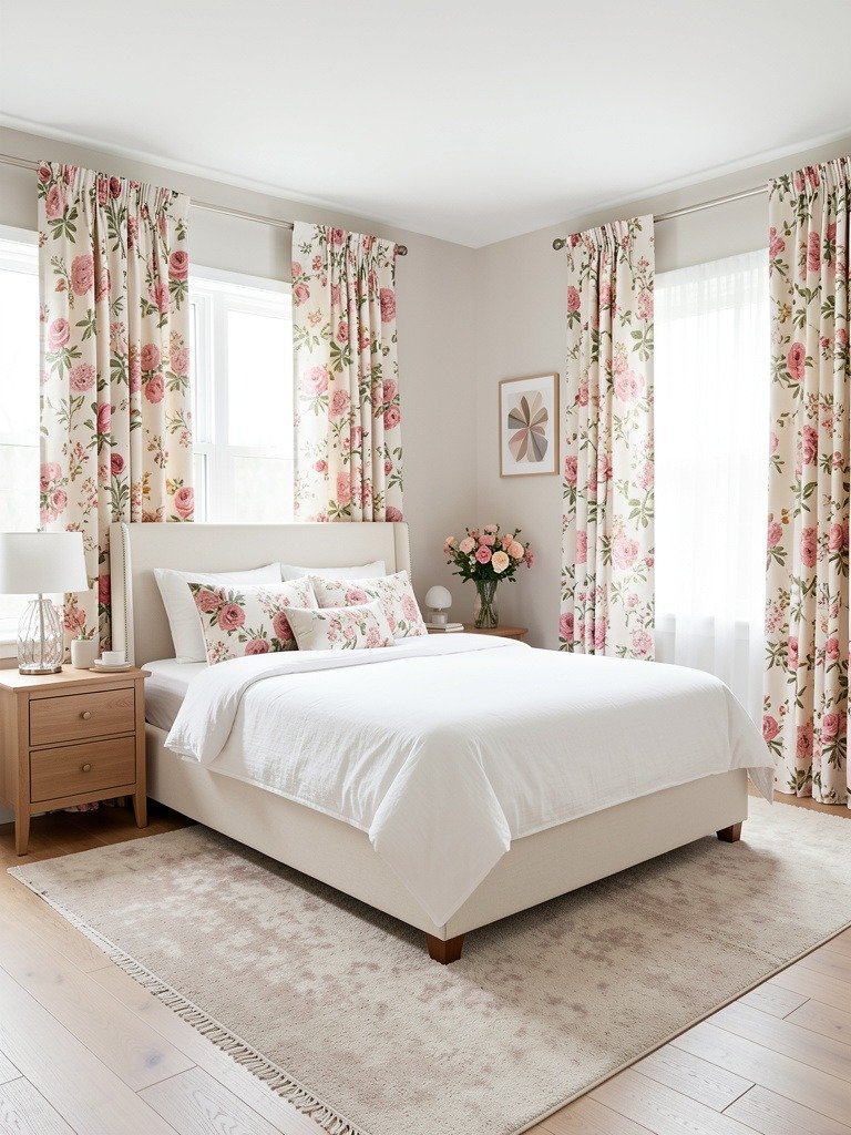 Add Floral Curtains for Light