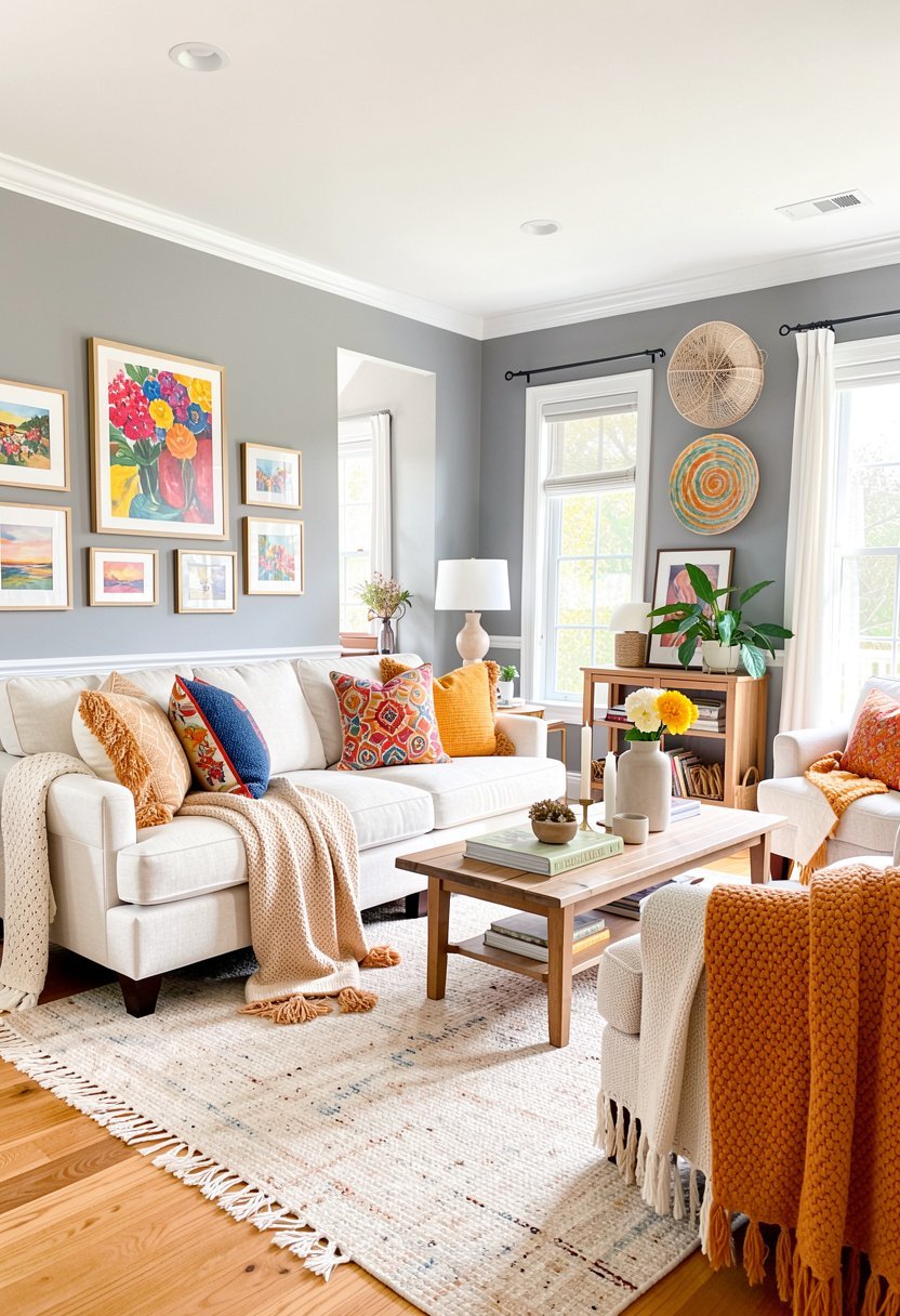 Add Layers with Warm Beige Throws