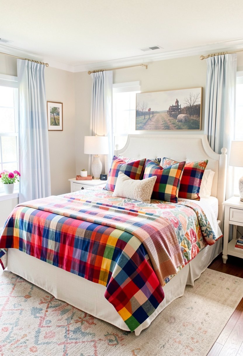 Add One Large Plaid Pillow