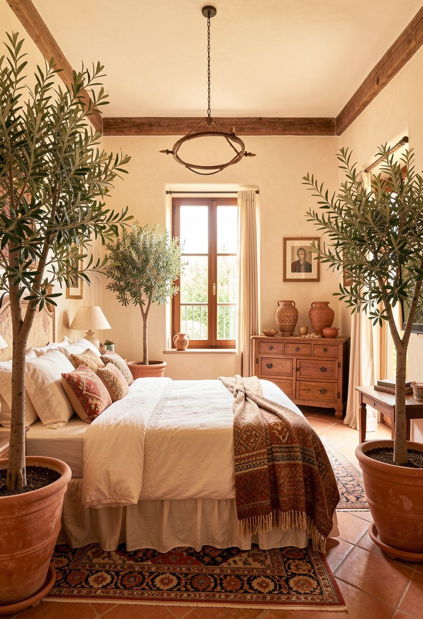 Add Potted Olive Trees