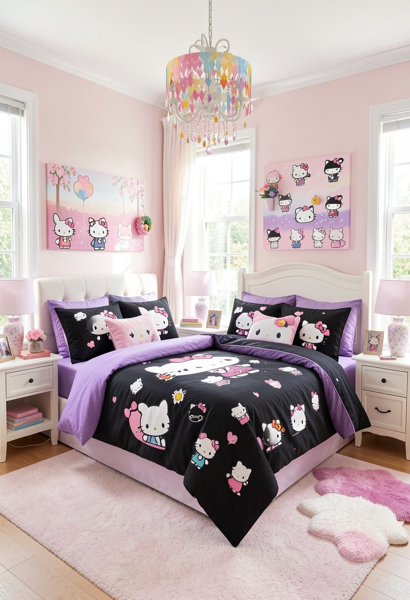 Black and Purple Bedding Layers