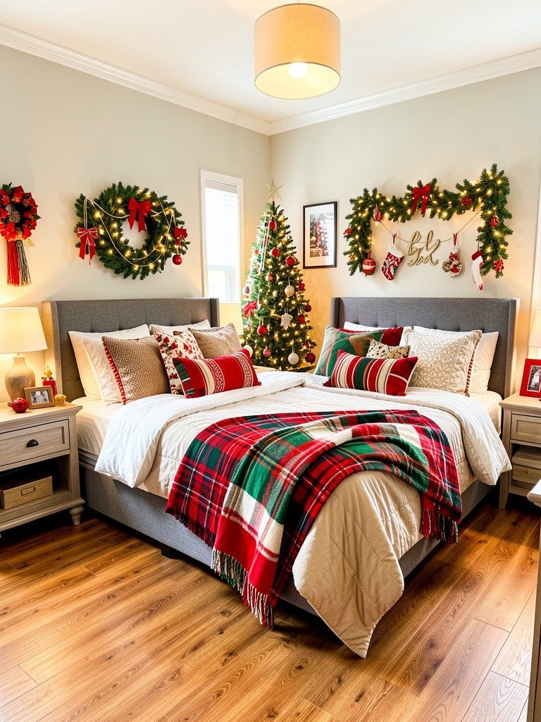 Layered Flannel Throws and Pillows
