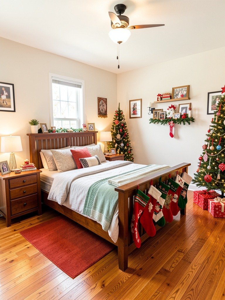 Stockings Hung On the Bed Frame