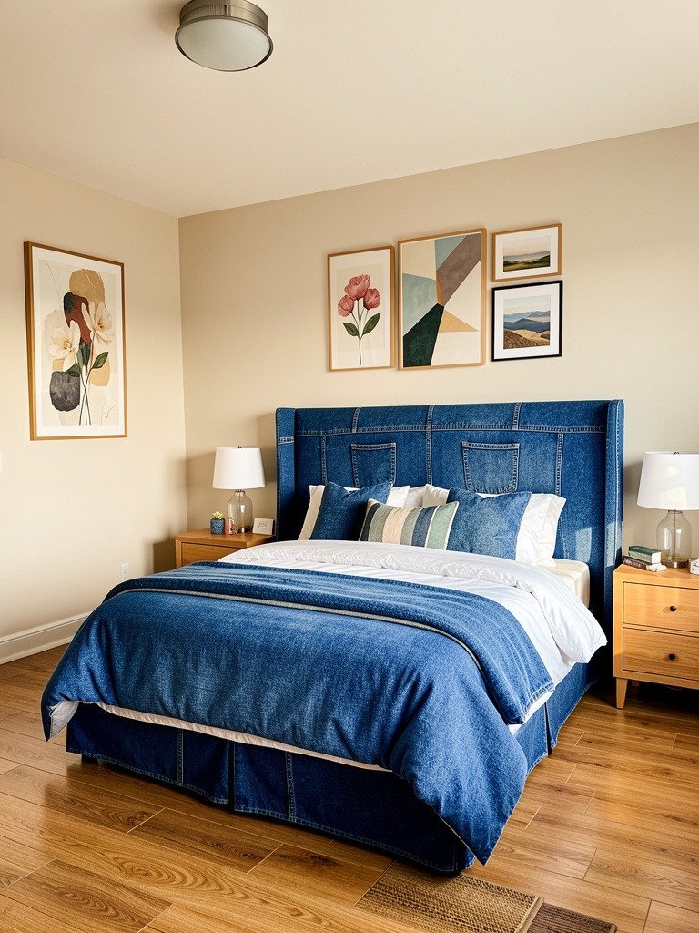 Denim Covered Headboard