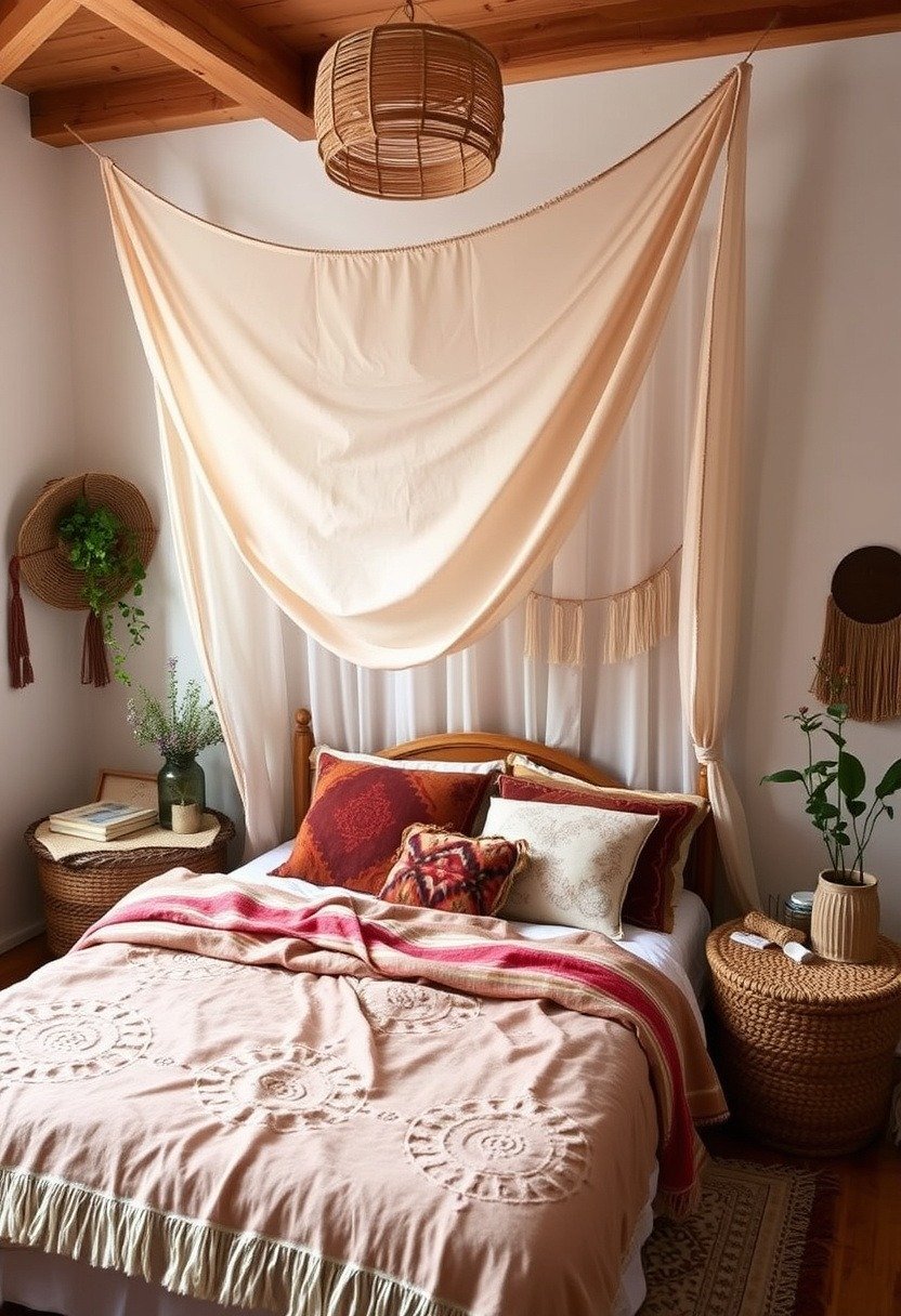Drape Fabric Over the Bed