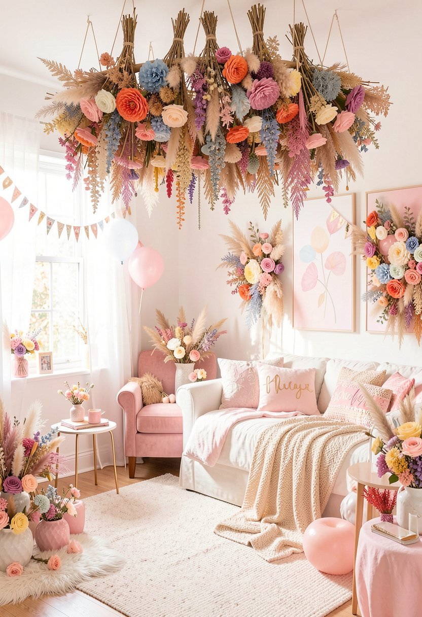 Dried Flower Hanging Installation
