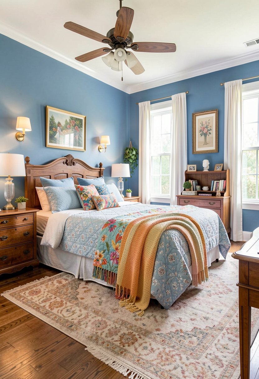 Dusty Blue and Vintage Wood