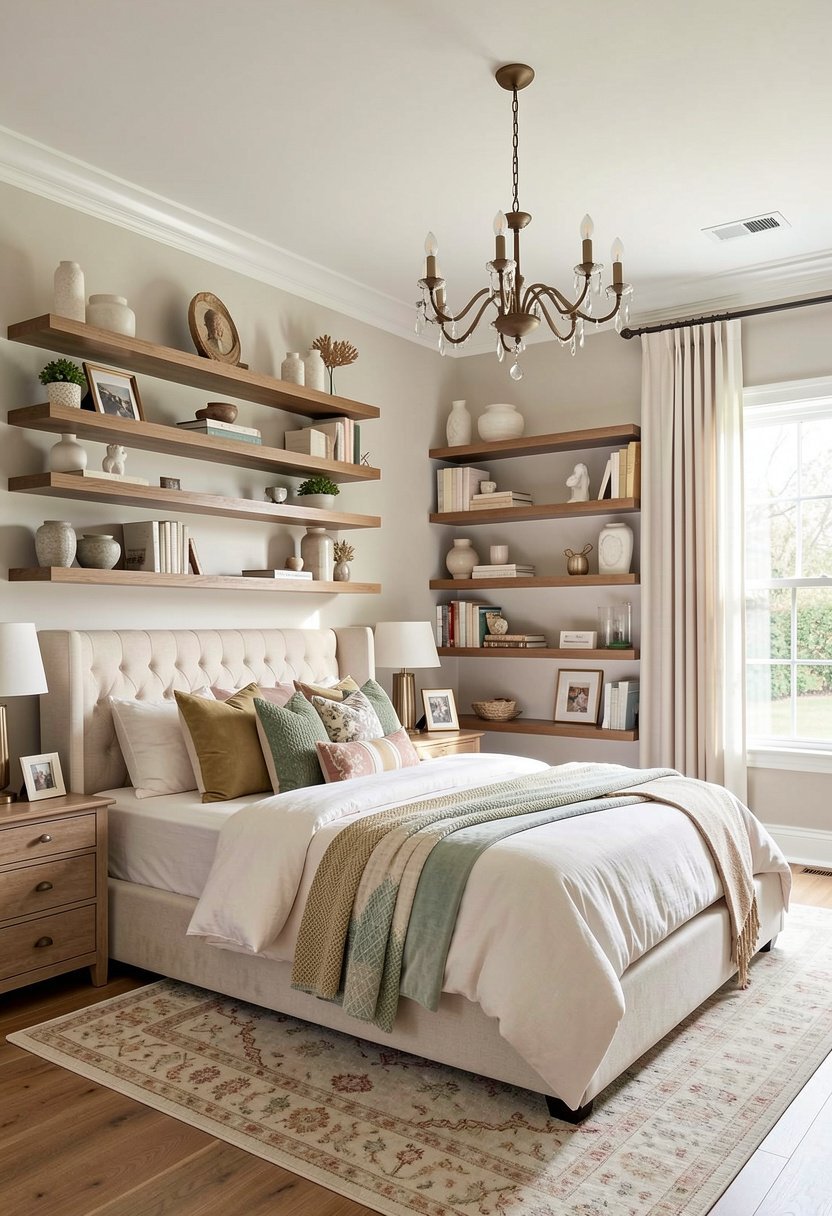 Eight Wide Floating Shelves