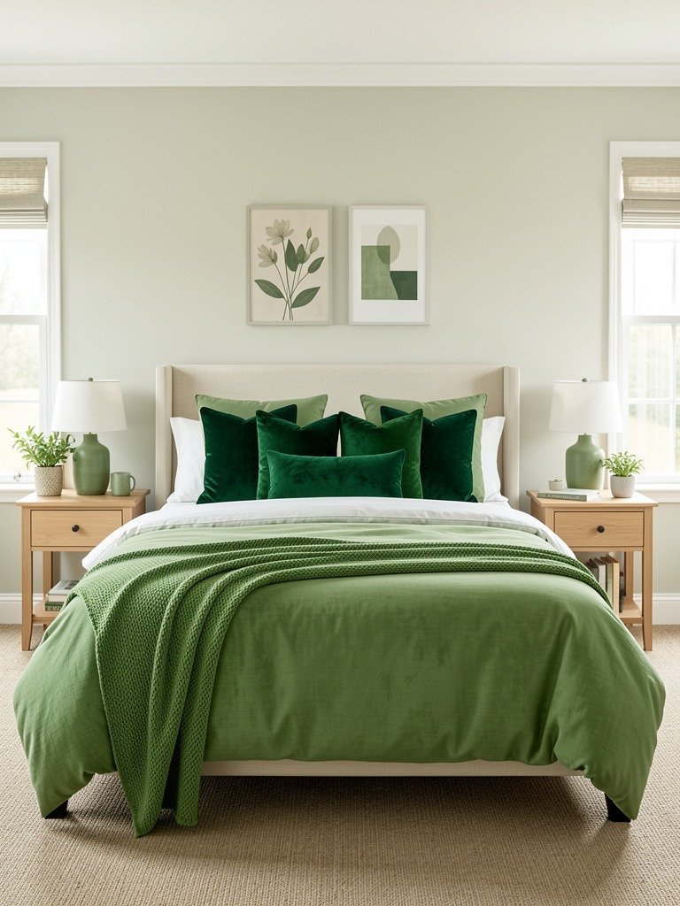 Emerald Velvet Throw Pillows