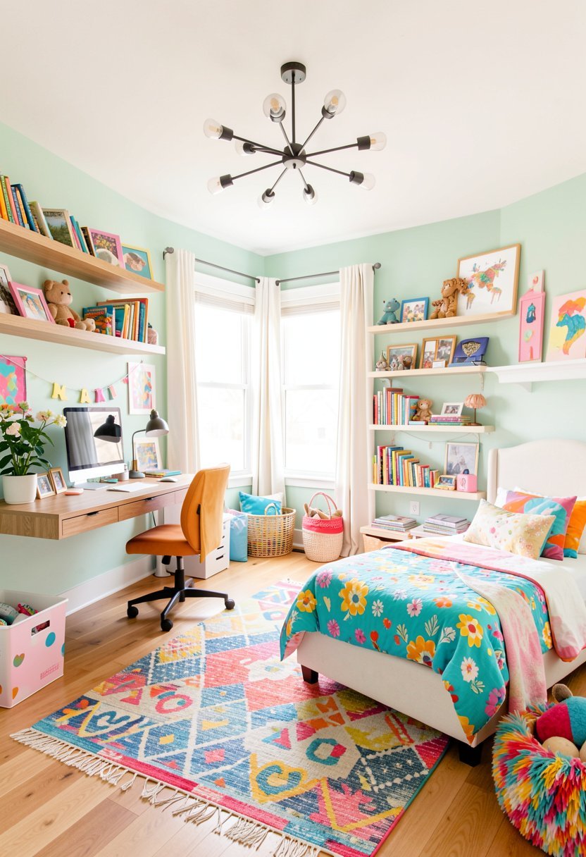 Floating Desks Save Floor Space