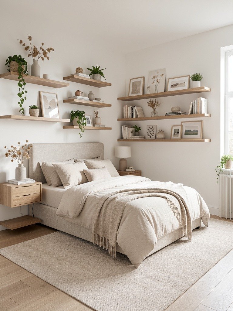 Floating Shelf Room Divider