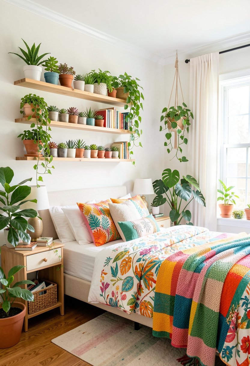 Floating Shelves with Small Succulents