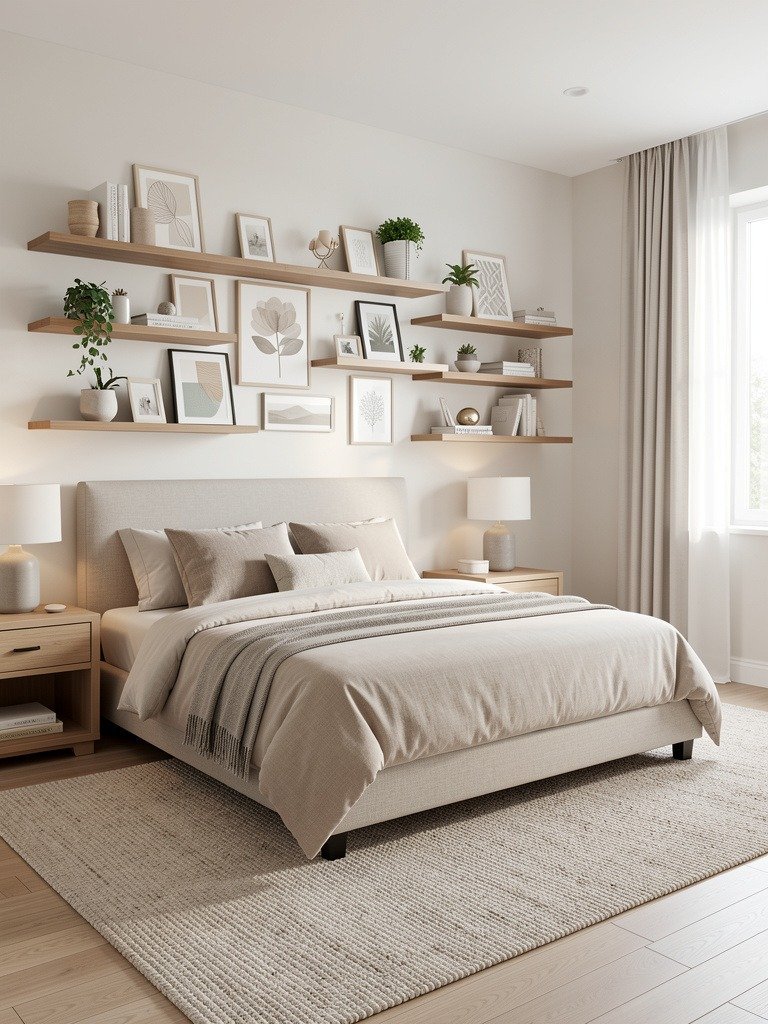 Gallery Wall with Built in Shelves