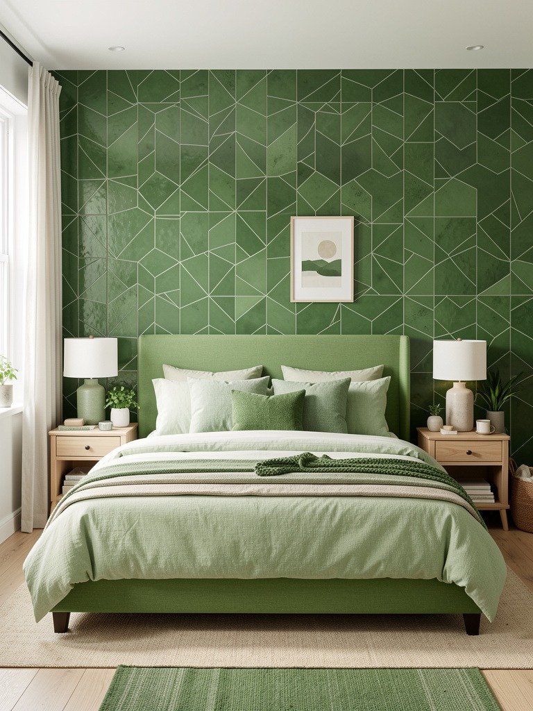 Geometric Green Wall Tiles