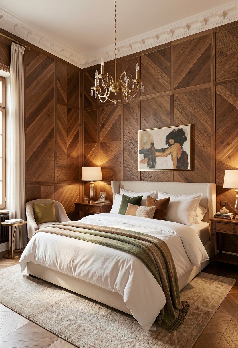 Geometric Wood Pattern Walls