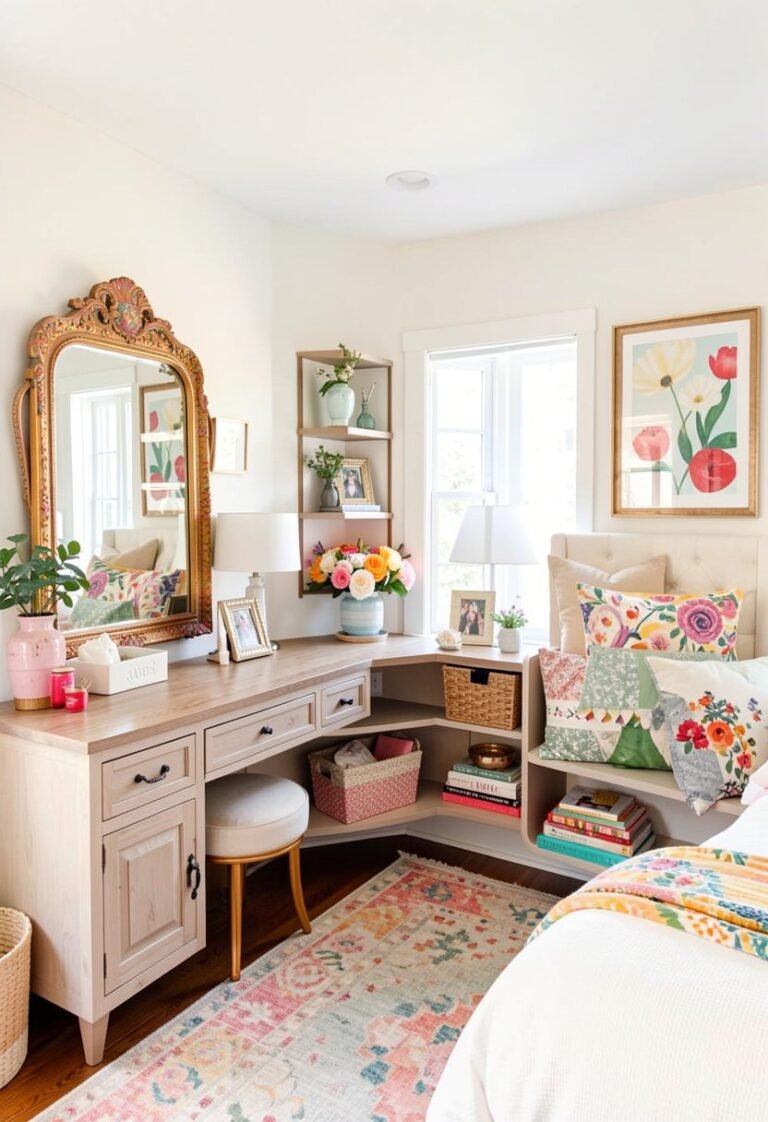 Go with a Corner Floating Shelf Vanity