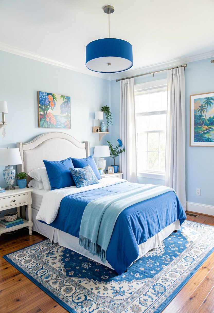 Hang a Blue Ceiling Light