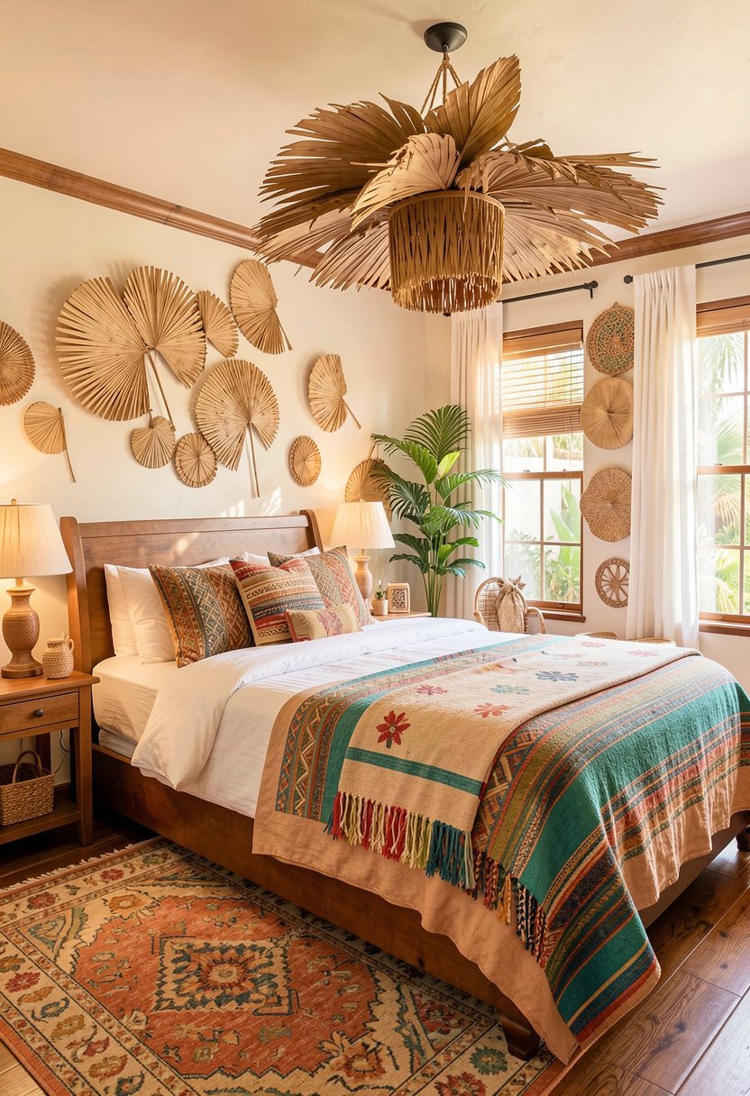Hang Dried Palm Leaf Fans