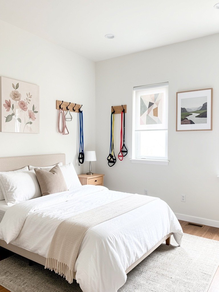 Hang Resistance Bands On Decorative Hooks