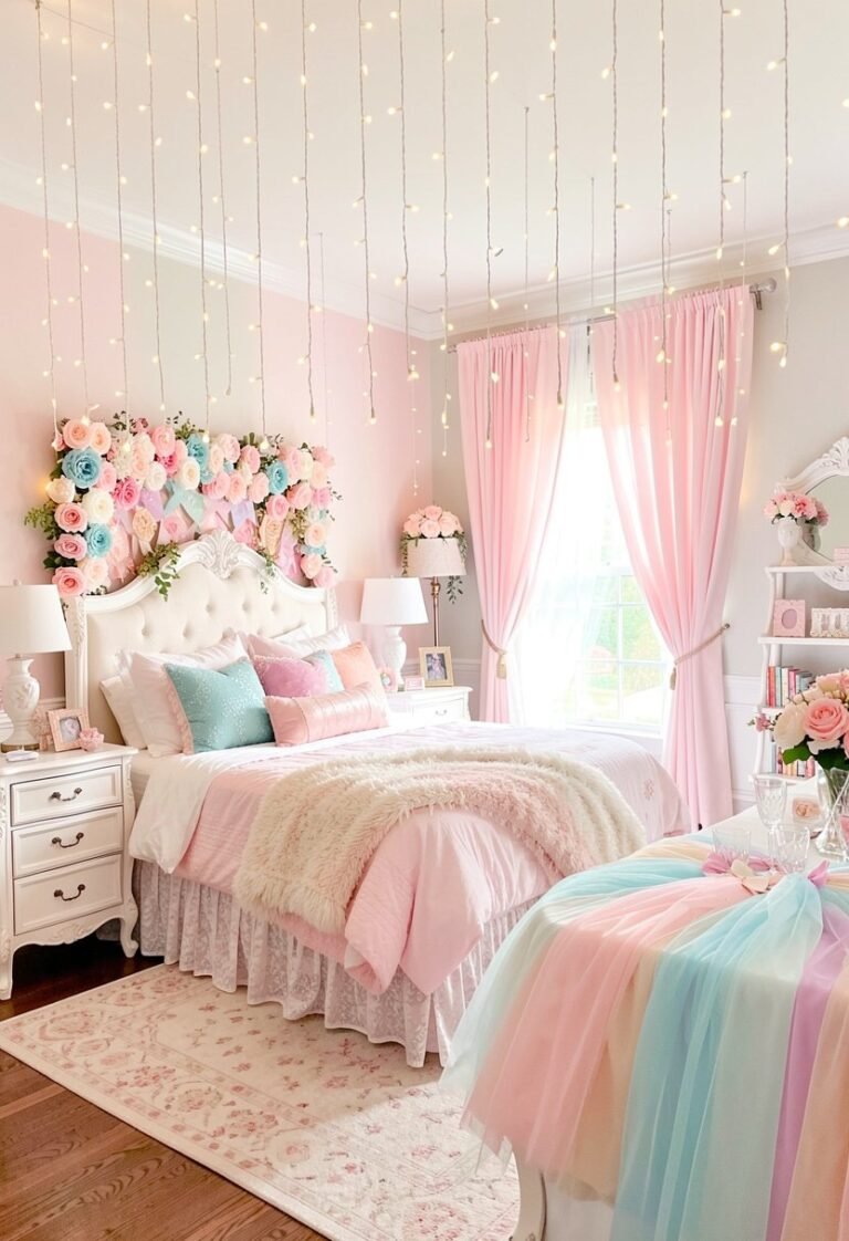 Hanging Fairy Lights for a Soft Glow