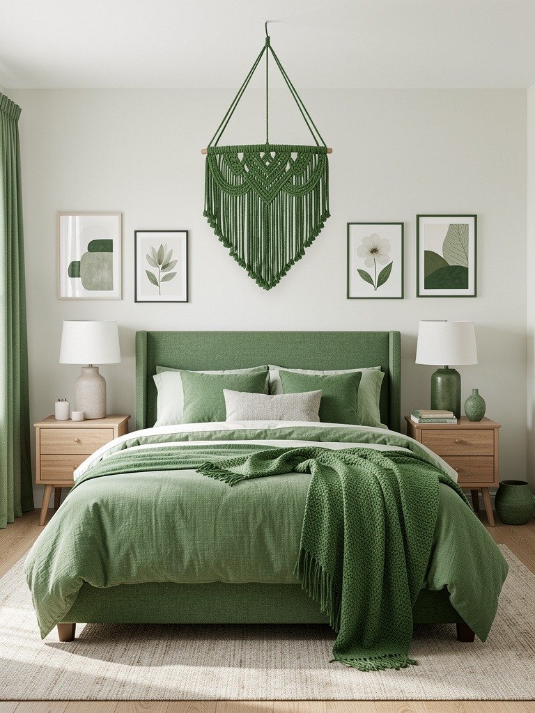 Hanging Green Macrame Decor