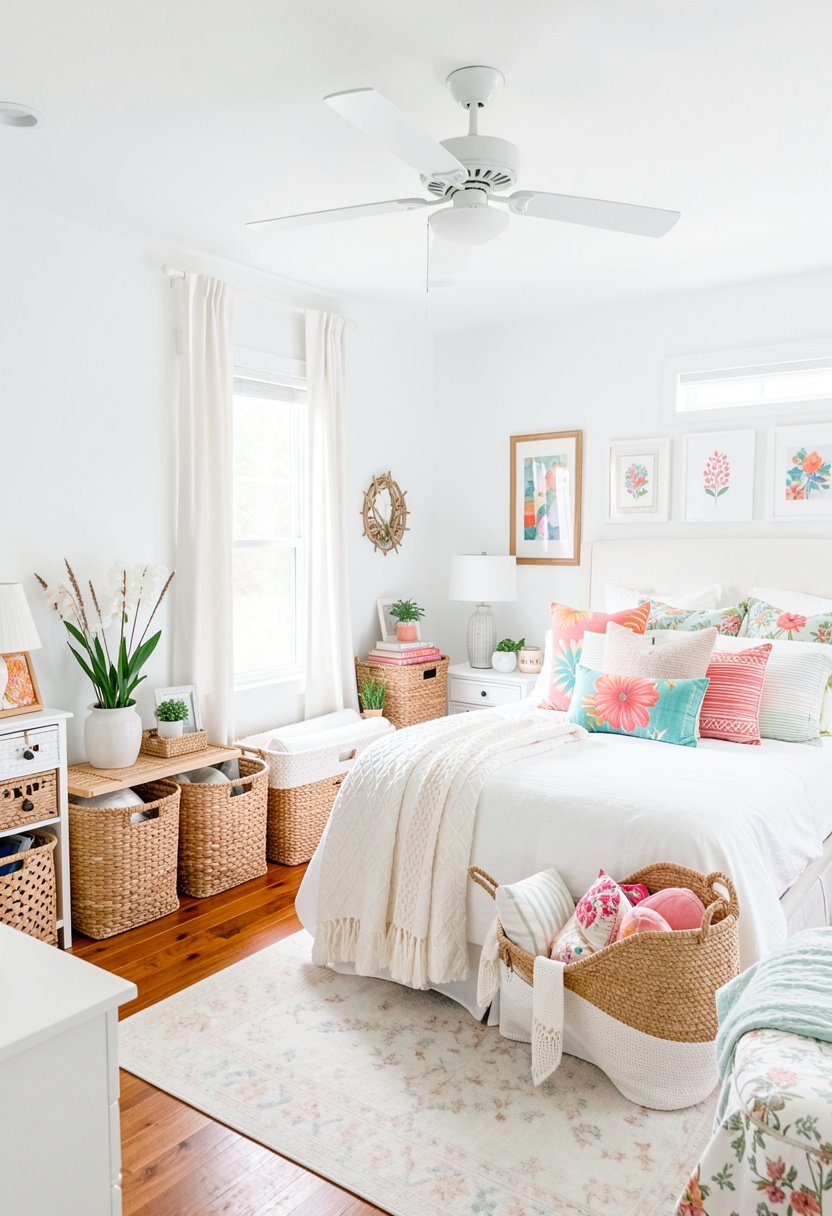 Hide Clutter in Woven Baskets