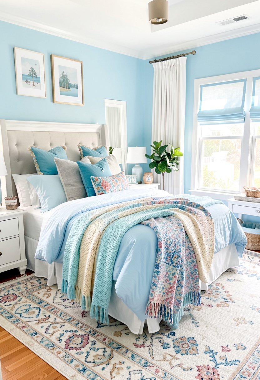 Layer with Throw Blankets