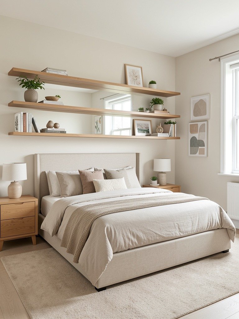 Long Shelf Behind a Mirror