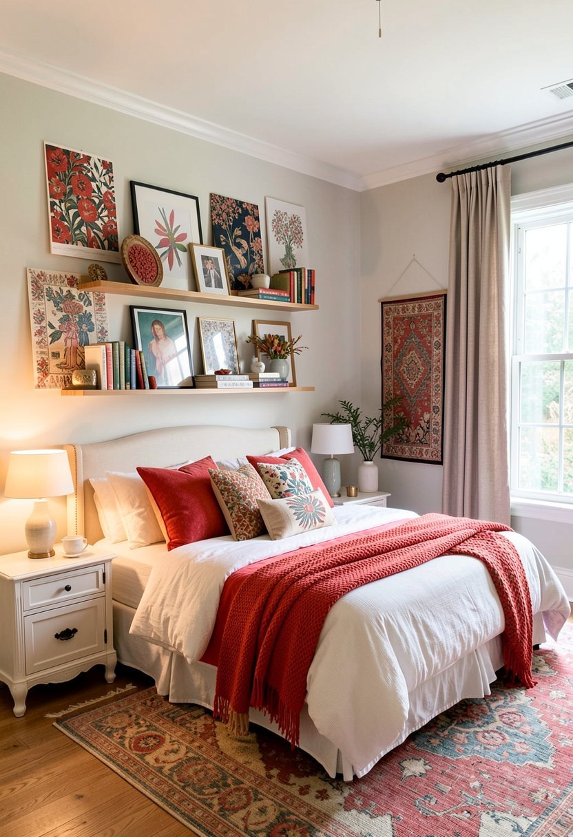 Mix Prints with Wall Shelves