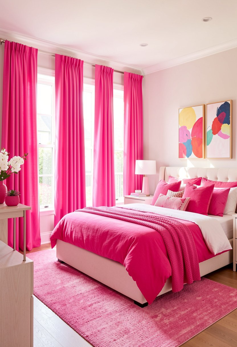 Modern Hot Pink Curtains