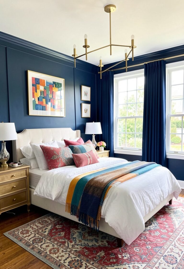 Navy Walls and Gold Metal