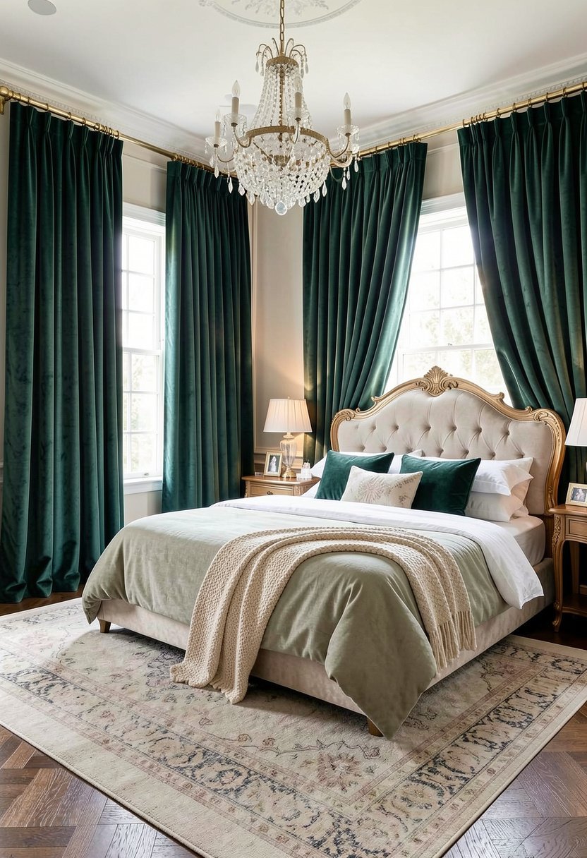 Nine Oversized Velvet Curtains