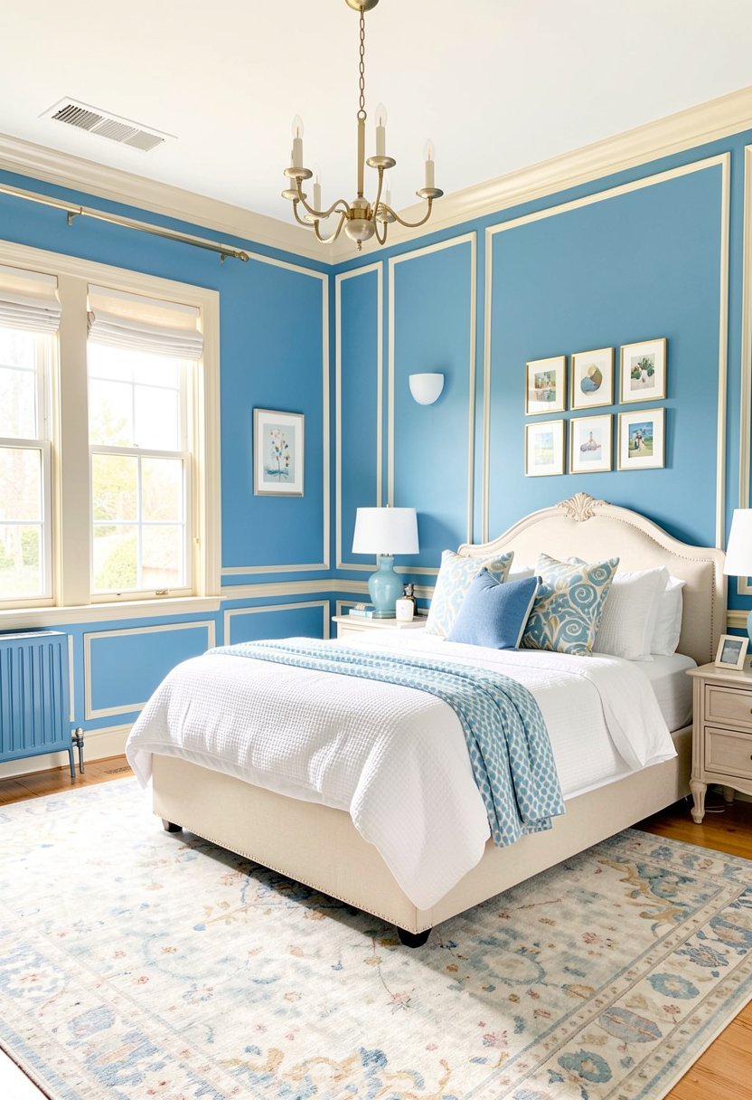 Pair Blue Walls with Cream Trim