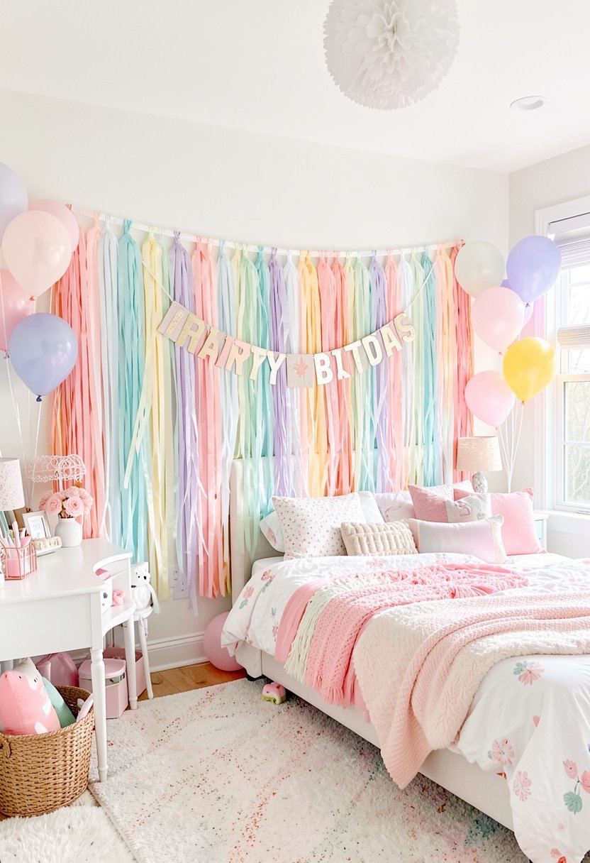 Pastel Streamer Backdrop Wall