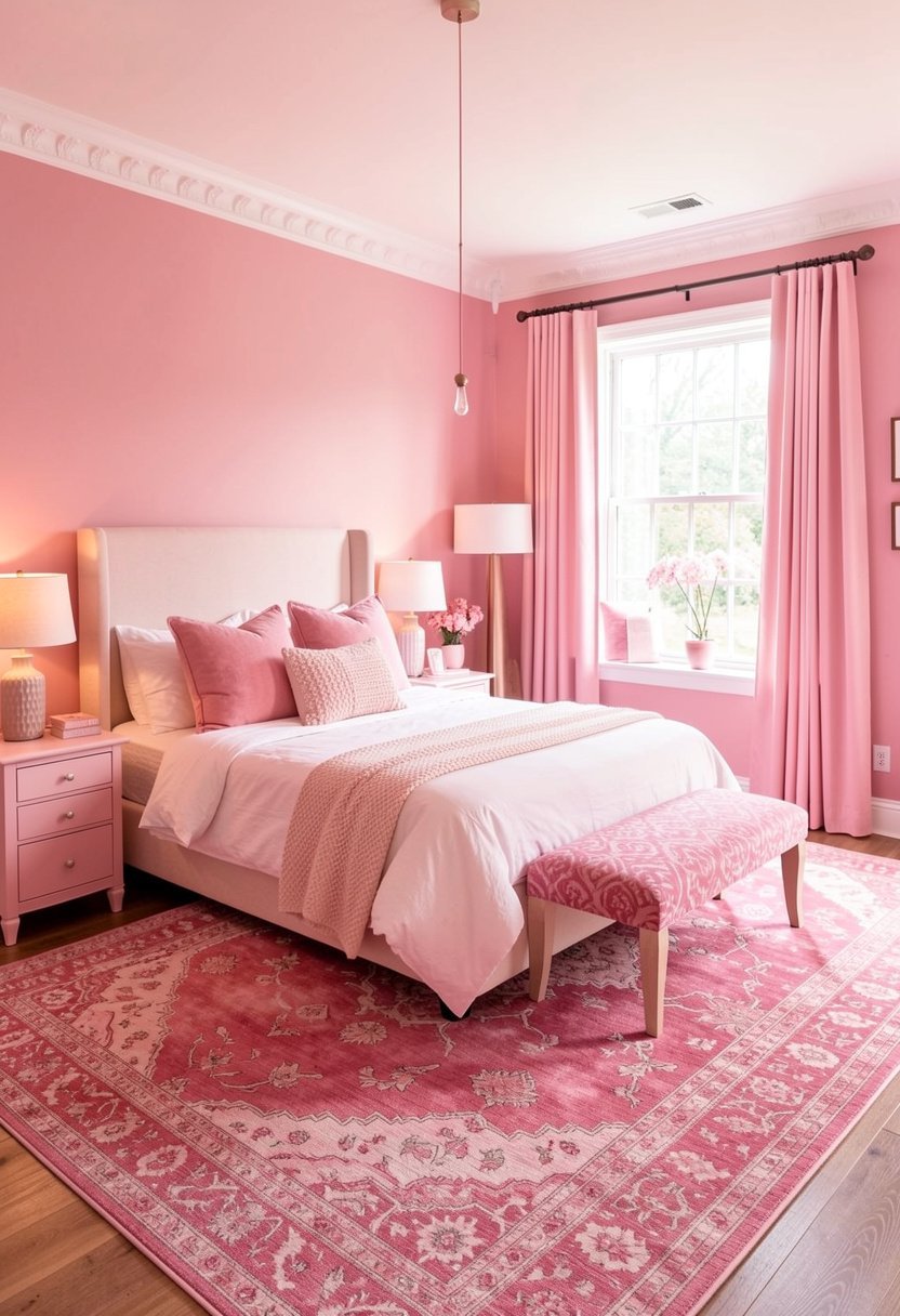 Patterned Rugs with Pink