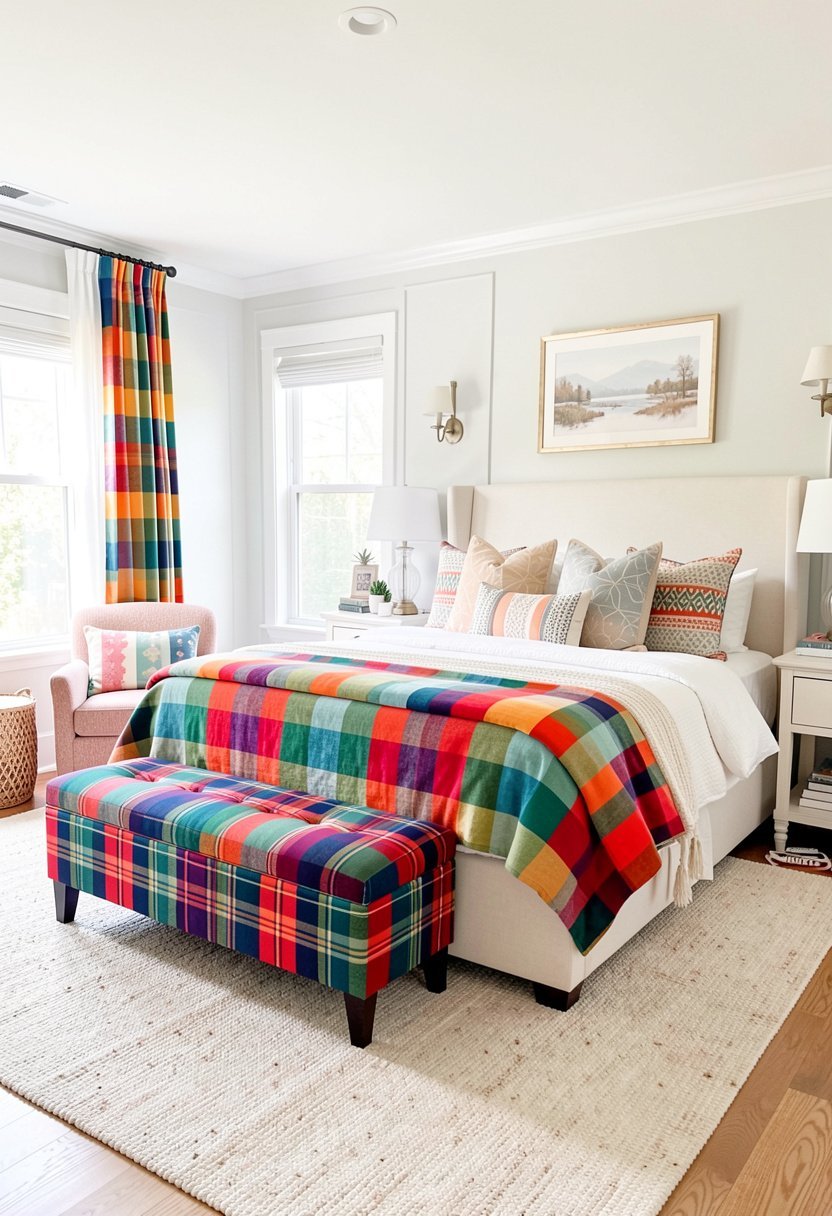 Pick a Plaid Ottoman Bench