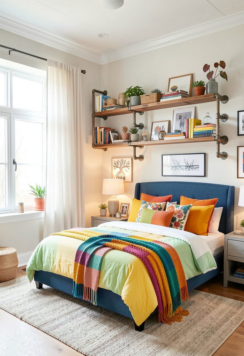 Pipe Shelves Add Texture