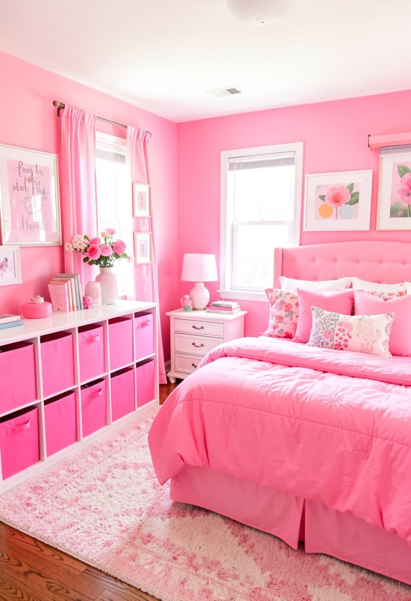 Pretty Pink Storage Bins