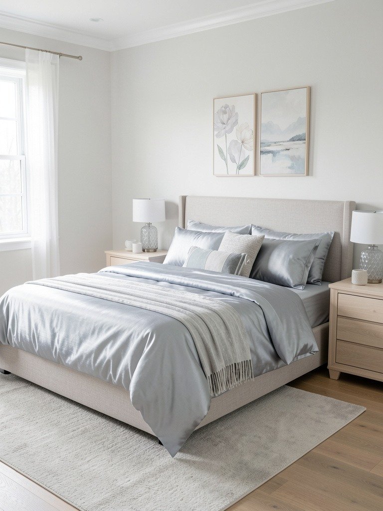 Silver Silk Bedding Sets