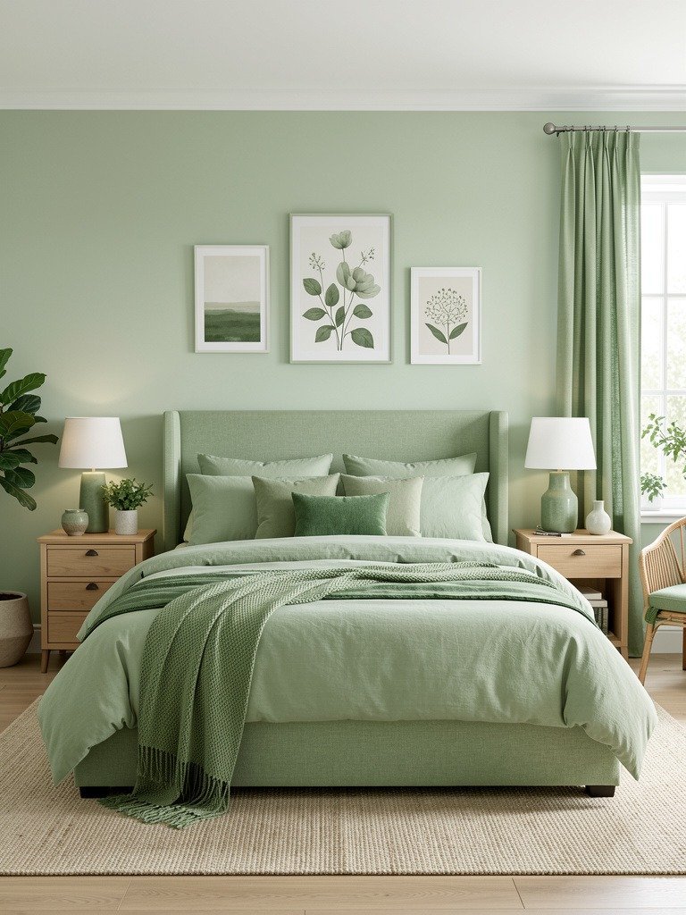 Soft Sage Bedding Layers
