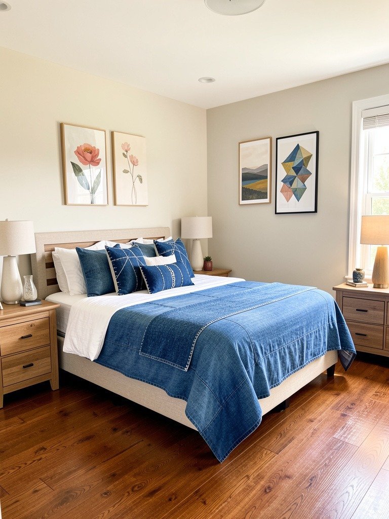 Stitched Denim Throw Pillows